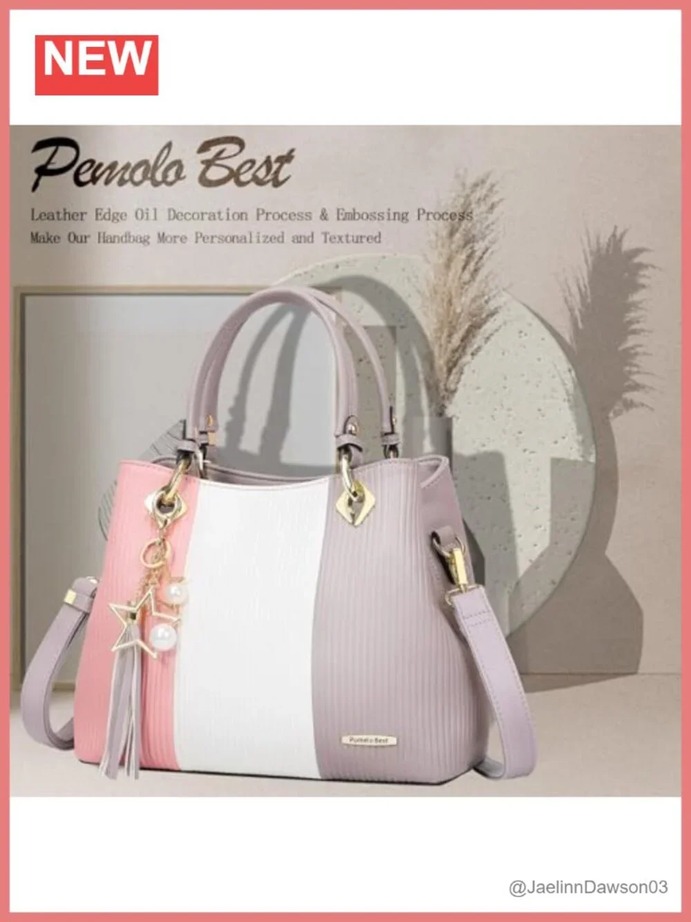 Women's Top Handle Satchel Purse PU Leather Multi Pocket 3-in-1 Bag